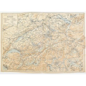 cca 1900 Svájc turisztikai térképe 40x28 cm
