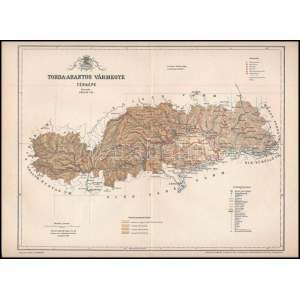 1897 Torda-Aranyos vármegye térképe, 1:540 000, tervezte: Gönczy Pál, kiadja: Posner, 24×30 cm