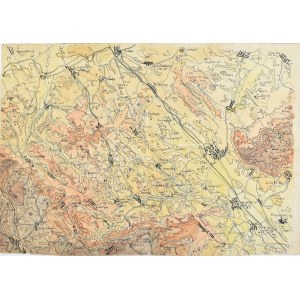 Zirc és Mór környékének térképe, kézzel rajzolt, 1:112500, 24×34 cm