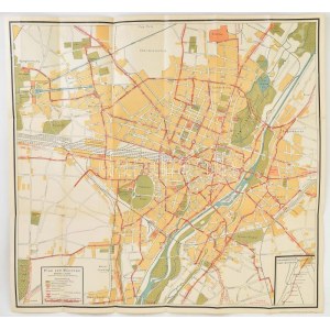 1934 München közlekedési térképe útvonalakkal 60x60 cm