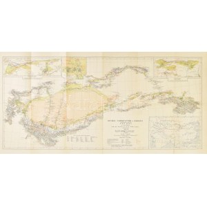Kína, Turkesztán és Kanszu térképének részlete Stein Aurél térképe alapján, 1:3 000 000, szakadással...