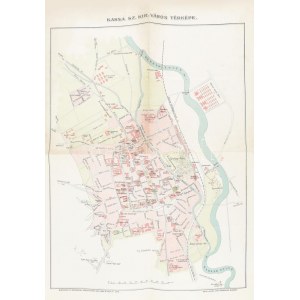 1913 Kassa sz. kir. város térképe, Lengyel Lipót térképészete, 46×31 cm