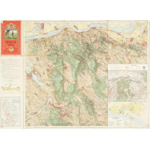 1936 Gerecse és Gete, Kirándulók térképe 11. sz., 1 : 50.000, M. Kir. Állami Térképészet, szakadásokkal, 82,5x59...