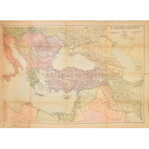 cca 1930 A Közel-Kelet nagyméretű térkép. Kókai Lajos kiadása 80x120 cm