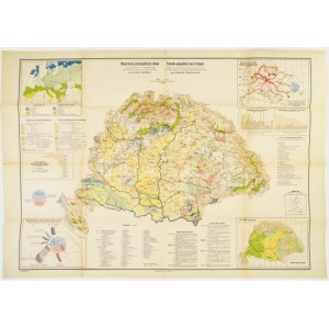 1927 Magyarország gazdaságföldrajzi térképe, szerk.: dr. Fodor Ferenc, M. Kir. Földrajzi Intézet Rt., hajtott...