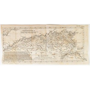 1742 Numidia térképe. Rézmetszet. in H. Rollin: Römische Geschichte Rézmetszet 45x19 cm