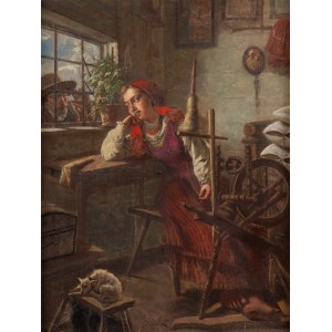Maurycy Sztencel (1856 Częstochowa - 1930 Varsovie), Courtship, 1898