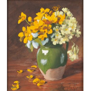 Mieczyslaw Reyzner (1861 Lemberg - 1941 Lemberg), Blumenstrauß in einem grünen Krug, 1923