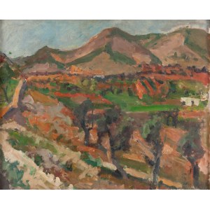 Zygmunt Schreter (1886 Lodz - 1977 Paris), Berglandschaft mit Weinberg