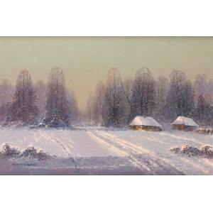 Wiktor Korecki (1890 Kamieniec Podolski - 1980 Milanówek near Warsaw), Winter Landscape