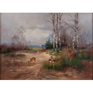 Hans Dressler (1869 Breslau - 1943 ), Deer in the Glade
