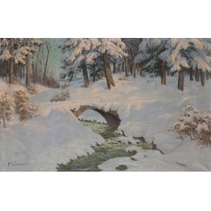 Paul Weimann (1867 Vratislav - 1945 Jelenia Góra), Lesní potok v zimním hávu
