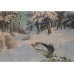 Paul Weimann (1867 Wrocław - 1945 Jelenia Góra), Waldbach im Wintergewand