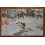 Paul Weimann (1867 Wrocław - 1945 Jelenia Góra), Waldbach im Wintergewand