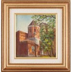 Jerzy Karszniewicz (1878 Tarnów - 1945 Krakau), Cieśliński-Turm von der Seite der Planty in Krakau