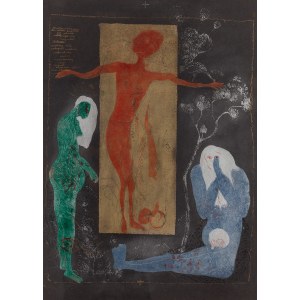 Ewa Kuryluk (b. 1946, Krakow), Crucifixion with pregnant women, 1969