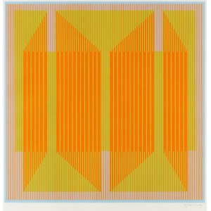 Julian Stanczak (1928 Borownica - 2017 Seven Hills, Ohio), Emerging Orange, 1970