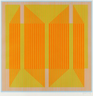 Julian Stańczak (1928 Borownica - 2017 Seven Hills, Ohio), Emerging Orange, 1970