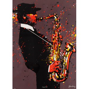 Waldemar Swierzy (1931 Katowice - 2013 Warsaw), Lester Young from the series Great Jazz People, 1987.