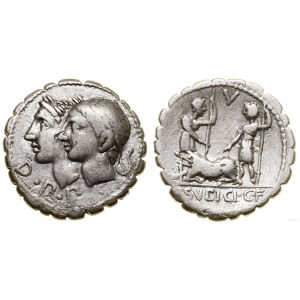 Roman Republic, denarius serratus, 106 BC, Rome