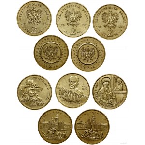 Poland, set of 5 x 2 gold, 1999, Warsaw