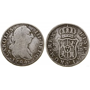 Spain, 2 reals, 1784, Madrid