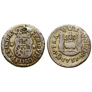 Meksyk, 1/2 reala, 1751, Meksyk