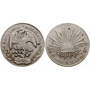 Mexico, 8 reales, 1868 Mo PH, Mexico City