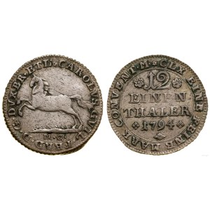 Nemecko, 1/12 toliarov, 1794 MC, Brunswick
