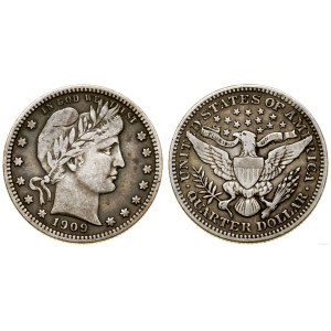 United States of America (USA), 25 cents, 1909, Philadelphia