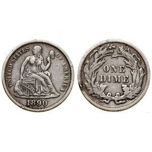 United States of America (USA), dime (10 cents), 1890, Philadelphia