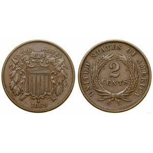 United States of America (USA), 2 cents, 1869, Philadelphia