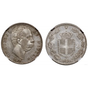 Italy, 2 lite, 1887 R, Rome