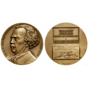 Poland, medal - Ignacy Jan Paderewski, 1986, Warsaw.