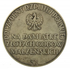 Medal Na pamiątkę złotych godów małżeńskich Ignacy Mościcki 1937 (112)