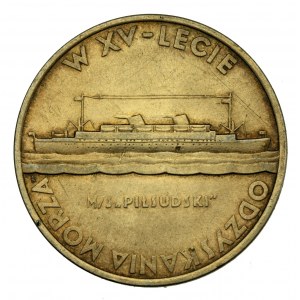 Medal SREBRO Liga Morska i Kolonialna XV lecie Odzyskania Morza - M/S Piłsudski (123)