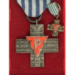Krzyż Oświęcimski wraz z pudełkiem i miniaturą (145)