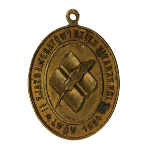Medal II Zjazd Literatów i Dziennikarzy Polskich, Lwów 1894. RRR (155)