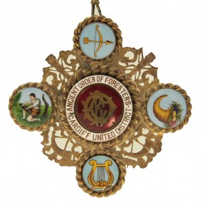 Schärpe des Präsidenten des Ancient Order of Foresters of the Cardiff District 1903r (707)