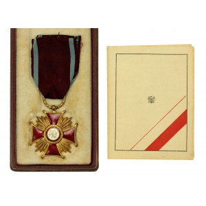 People's Republic of Poland, Gold Cross of Merit with 1958 ID card and box (924)