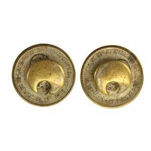 Russia, pair of pins, liberation of Bulgarians 1879 (942)