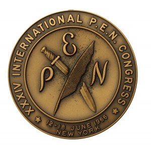 Medaila XXXIV. medzinárodného kongresu P.E.N. 1966 New York (963)