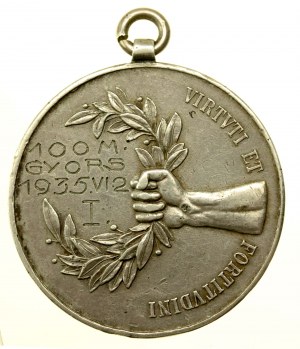 Sports medal from Budapest 1935 competition. silver (35)