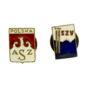 Dwie odznaki AZS Polska i AZS Silesiada 1948 (37)