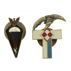 PRL, Dwie odznaki 13 Pułk Lotnictwa Transportowego i odznaka spadochroniarza (49)