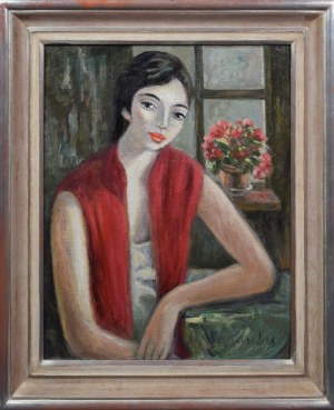 Zygmunt Józef MENKES (1896-1986), Portret młodej kobiety, koniec lat 30. XX w.