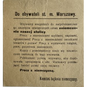 ULTIMAX NĚMECKÉHO VÝBORU PRO BOJKOT 1918.