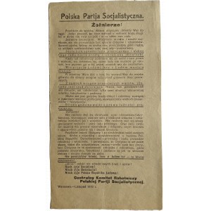 Leták PPS z LISTOPADU 1918.