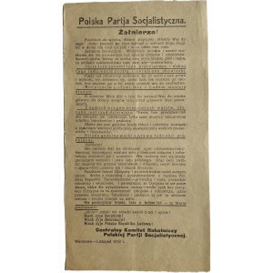 ULOTKA PPS z LISTOPADA 1918 r.