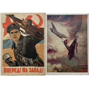 TWO SOVIET PROPAGANDA CARDS